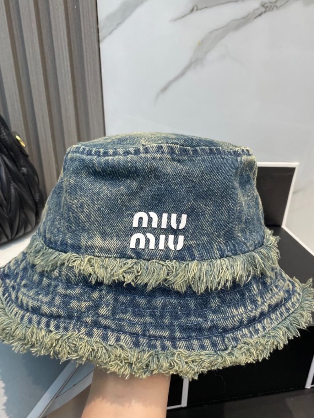 Miu Miu Washed Soft Denim Bucket Hat (Unisex) - Picture 5 of 8